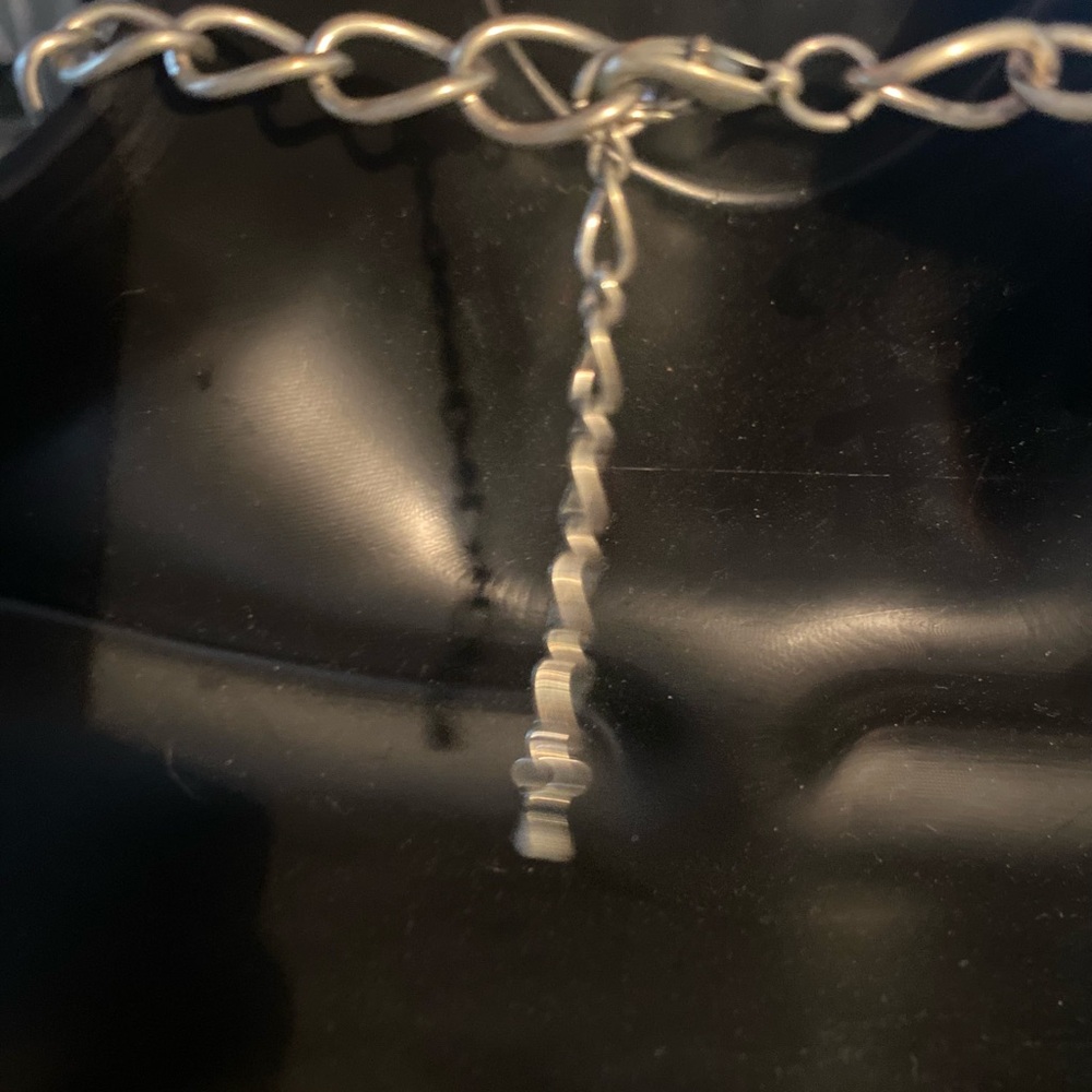 Chunky Silver Rhinestone Flower Statement Necklace - image 6